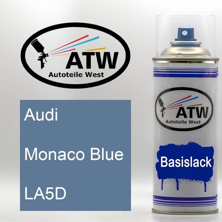 Audi, Monaco Blue, LA5D: 400ml Sprühdose, von ATW Autoteile West.